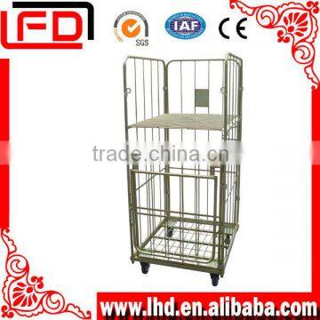 metal wire mesh roll container trolley