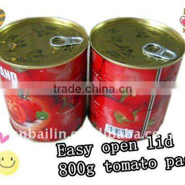 Natural Flavor 800g Canned Tomato Paste,easy Open Lid