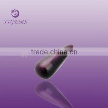 Lab Created Amethyst Pear Glass Chaton Stone