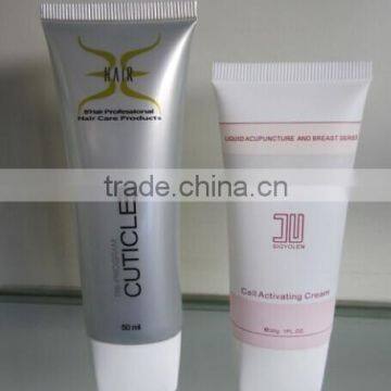 50ml white color flexible tube for hair care product with square oval cap