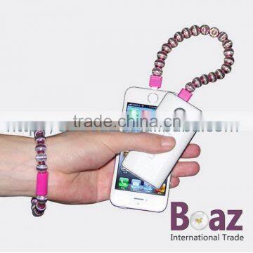 Micro USB Charger ceramic Beads Bracelet Data Charging Cable