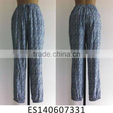 Viscose printed soft lady fashion pants