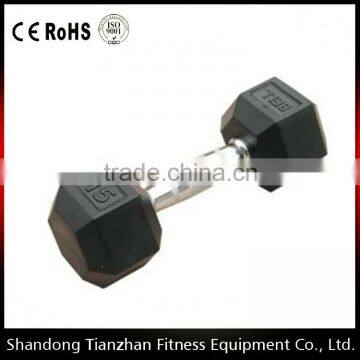 2016 Hot Sell / Rubber hex dumbbell TZ-3001/Strength equipment