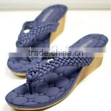 Dark blue women wedge heel sandal shoes fashion girls shoes