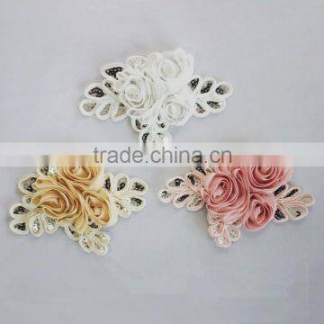 Vintage Chiffon Sequin Rosette Hair Flower For Baby Headband