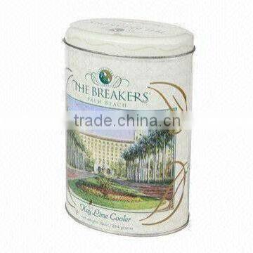 Oval Candy/Chocolate Tin Box,printed tea tins, Food Grade Tin Plate with CMYK Printing,,