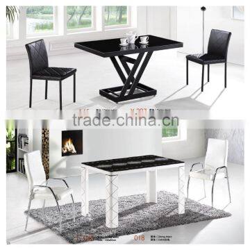 modern simple glass top dining table extendable factory sell directly YY11                        
                                                Quality Choice