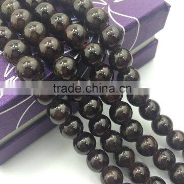 2.0mm Large Hole Hot Selling Round Garnet Gemstone Loose Beads Approximate 15.5 Inch