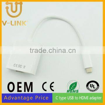 Factory price m/f data cable usb 3.1 c type to hdmi cable for STB