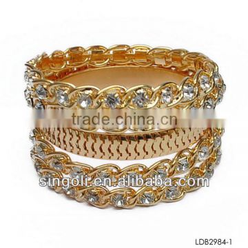 Fashion gold bangle jewelry set faux diamond bangle indian jewelry