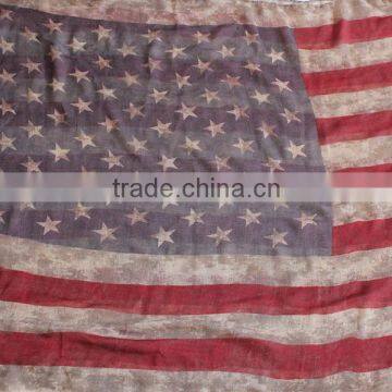 VINTAGE Team USA Boho American Flag Knit Scarf, Infinity Loop Circle Scarf, Cotton Lightweight Patriots' Day Gift photo-6