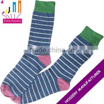 Neon Nice Strips Blue Crew Socks