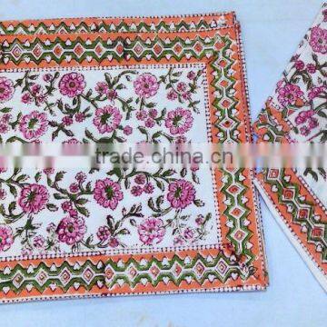 Hand block printed table mat sets