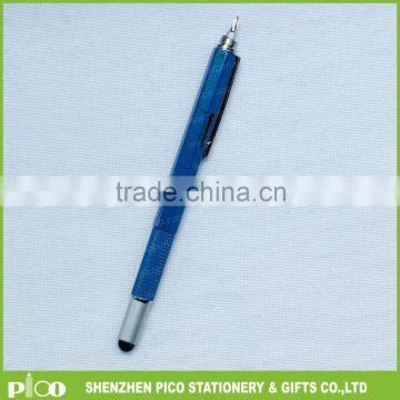 6 In 1 Multifunction Tool Pen With Double Head Screwdriver,Ruler, Level ,Touch Stylus And Ballpoint Pen