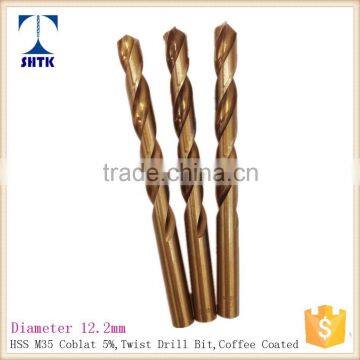 HSS M35 cobalt drill, Drill bit, Dia 12.2mm, twist drill bit