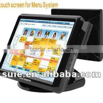 15inch all in one touch screen computer pos system dual screen pos machine