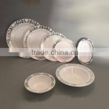 Sizes of Round Plate with Rim Hot Stamped