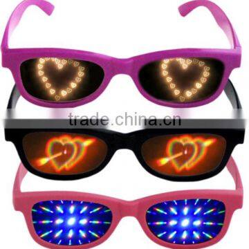 2014 most popular custom logo colorful paper or plastic diffraction glasses factory price