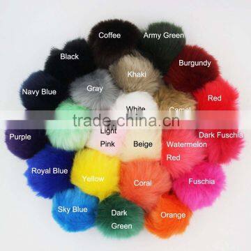 Faux Fur Personalized Key Chains Monogrammed Acrylic Puff Ball Keychain photo-2