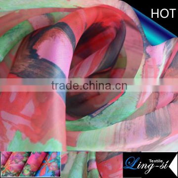 Polyester Organze Printed Fabric for Dress