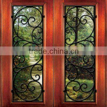 Full Lite Glass Door Iron Gate Design DJ-S9050MW-1