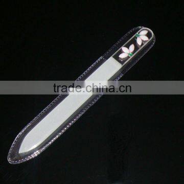 Crystal nail file with stone