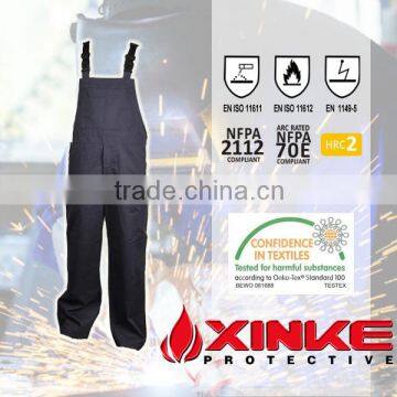 Xinke security workwear men's fireproof bib pants with pockets on the sides factory                        
                                                Quality Choice