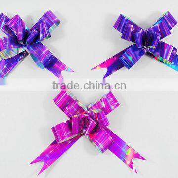 pre-made satin ribbon pull bows for wedding decoration