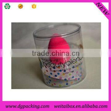 Custom sponge plastic packaging,beauty sponge plastic tube packaging cap