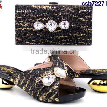 CSB7227 Top fashion latest fashion woman italy style high heel shoes and glitter bags