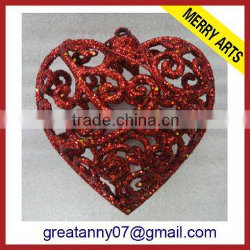 wholesale metal red heart christmas decoration ornament