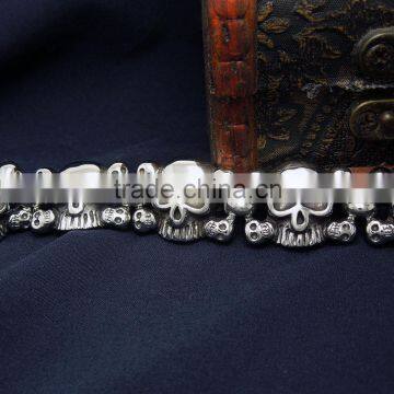 Men Punk Jewelry 316L Stainless Steel Skull Bracelet Wholesale photo-2