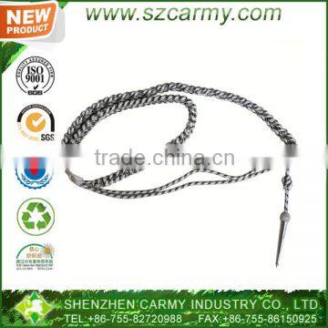 Metallic yarn silver military uniform braid