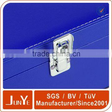 High End Blue pu Wine Gift Papckaging Box With Metal Lock and Handle photo-6