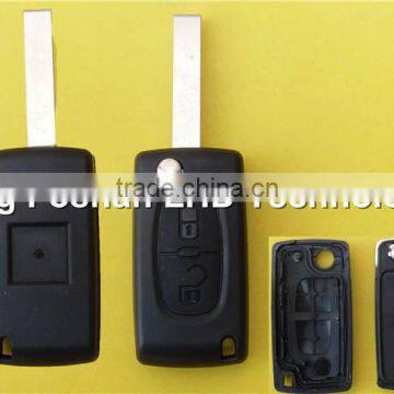 Hot Sale Citroen C3 C4 C5 car key for 2 button flip key fob case cover Citroen C3 C4 C5 remote key with Battery Holder 407 blade