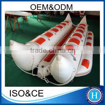 PVC material float banana boat 18ft double tubes inflatable flying banana boat made in china