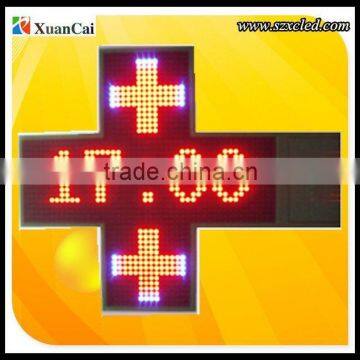 P25 Full color Ali express electrical LED cross pharmacy screen double faces moving message display screen