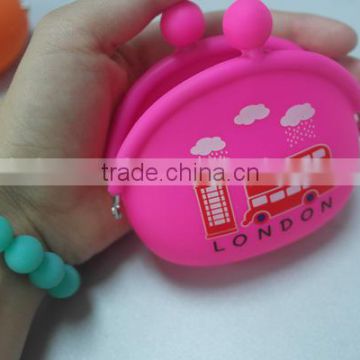 Silicone Round Coin Purses Wallet Card Rubber Key Phone Frog Design Bag 003-3