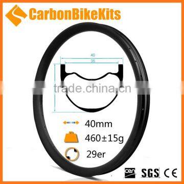 New arrival CarbonBikeKits mountain carbon rims 29er 40mm carbon fiber mtb rims for sale S-AM29-40