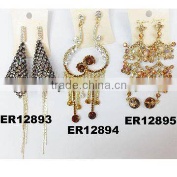 fancy shining rhinestone stud earrings in bulk