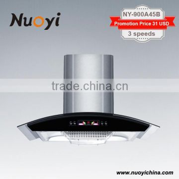 Professional Kitchen appliance cooker range hoods with copper motor and touch switch