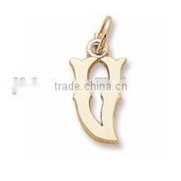 alloy initial V charms and pendants for bracelet English letter pendants with different style