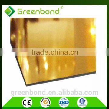 Greenbond gold mirror coating aluminium composite wall panel acm panel for wall cladding