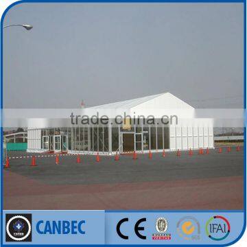 White PVC Car Show Tent with Glass Door Glass wall ABS Panel wall