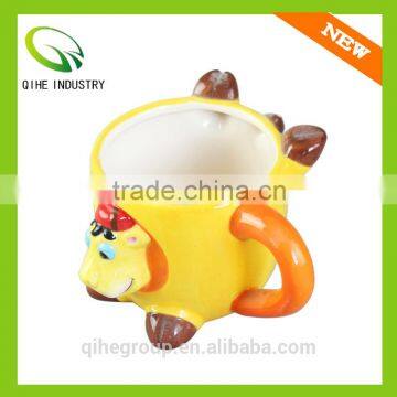 cow shaped ceramic coffee mug with foot for decorative