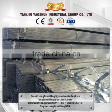 3.75mm smooth surface galvanized square pipe/ 3.75mm thick galvanized square steel tube