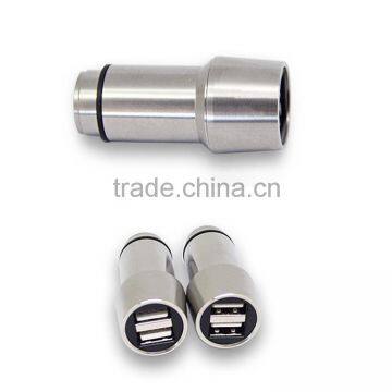 high quality promotional metal car charger 5v 4.8A Dual usb miro car charger                        
                                                Quality Choice