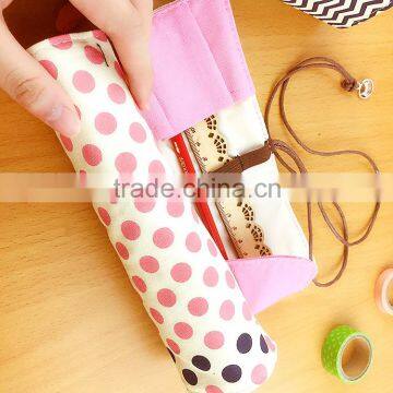 Chinese Made Pencil Bag Rolling Fold up Gift Pencil Bag;canvas Folding Gift Pencil Bag School Pencil Case Pen Bag photo-3
