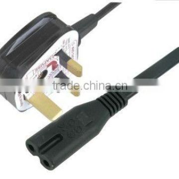 UK standard AC power cable for laptop C7 connector