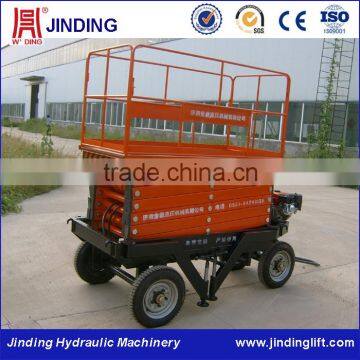 Mobile diesel motor driven hand operated lifting equipment for aerial working